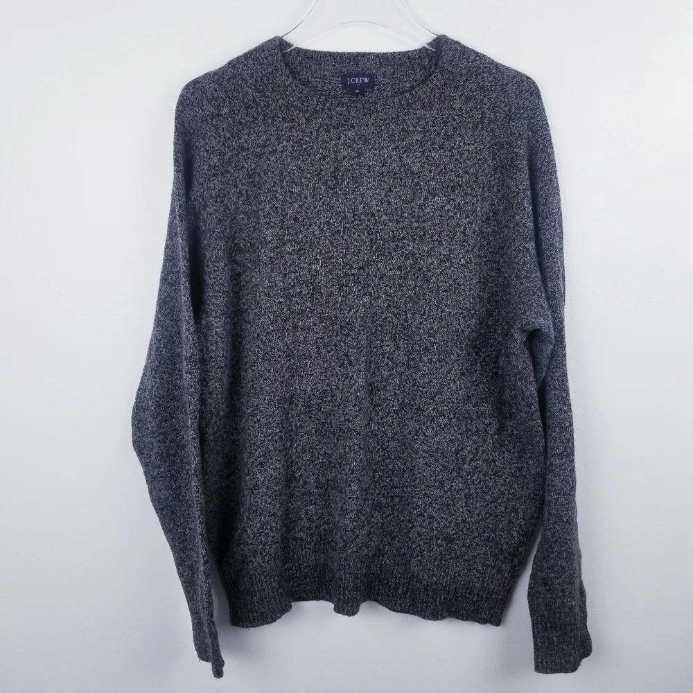 J. Crew Black & Gray Heather Wool Blend Men's Sweater